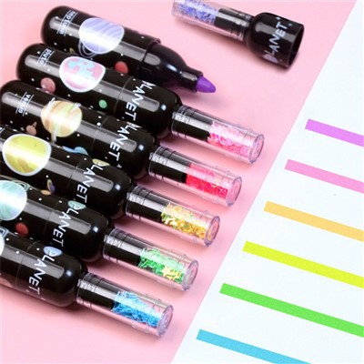 6 бр. Мини хайлайтър Cute Planet Wine Bottle